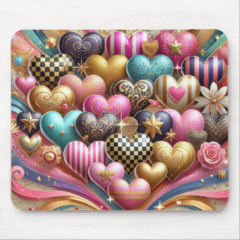 バレかわいらしンカラフル・デイハート マウスパッド