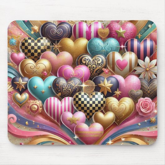バレかわいらしンカラフル・デイハート マウスパッド (正面)