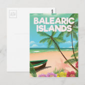 バレアレス諸島ビーチ旅行ポスター ポストカード (正面/裏面)