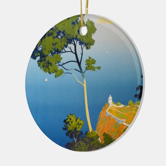 バレアレス諸島ヴィンテージフランスの旅行 セラミックオーナメント (左)