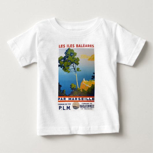 バレアレス諸島ヴィンテージフランスの旅行 ベビーTシャツ (正面)