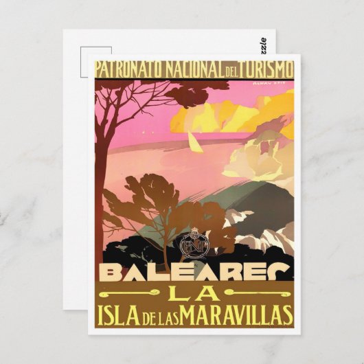 バレアレス諸島ヴィンテージ旅行 ポストカード (正面/裏面)