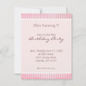 バレエくまのヴィンテージのピンクキャンデーの誕生日の招待状 招待状 (裏面)