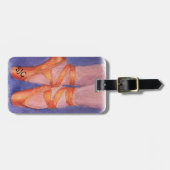 バレエつま先の靴パーソナライズされた荷札 ラゲッジタグ (正面横)