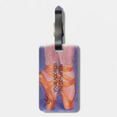 バレエつま先の靴パーソナライズされた荷札 ラゲッジタグ (裏面縦)