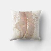 バレエつま先シューズ – ピンク金ゴールドホワイト クッション (裏面)