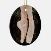 バレエつま先シューズ – ブラックピンク金ゴールド セラミックオーナメント (右)