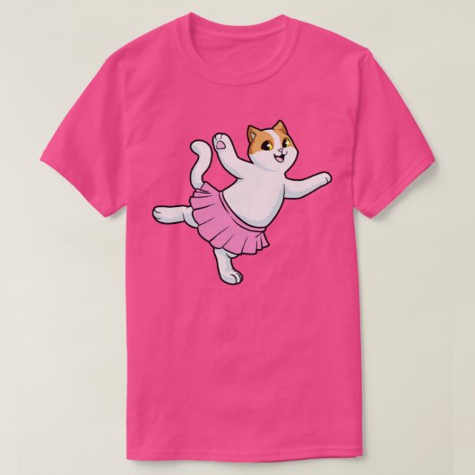 バレエで猫をバレリーナと Tシャツ (デザイン正面)