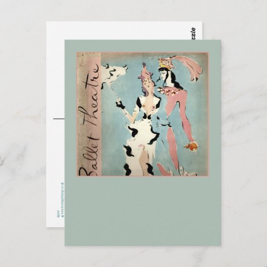 バレエと演劇 ポストカード (正面/裏面)