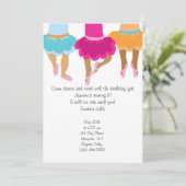 バレエのアフリカ系アメリカ人の女の子の招待状 招待状 (スタンド正面)