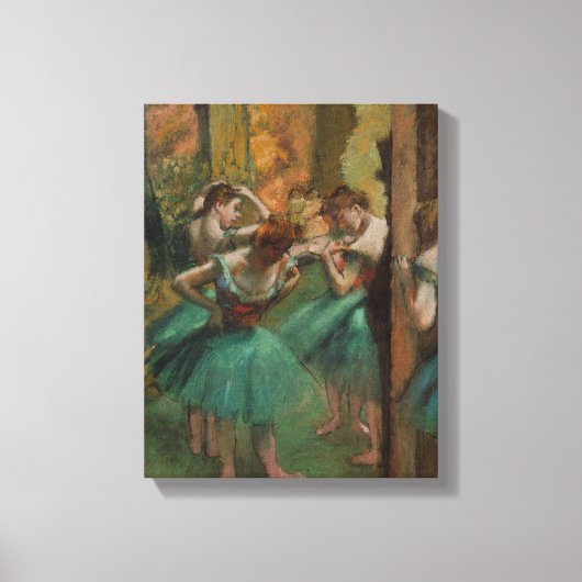 バレエのアートダンサーPink and Green Edgar Degas キャンバスプリント (正面)