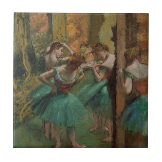 バレエのアートダンサーPink and Green Edgar Degas タイル (正面)