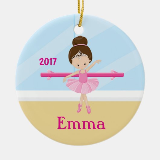 バレエのクラスのバレリーナの王冠のバレエ部屋のオーナメント セラミックオーナメント (正面)