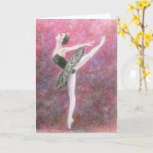 バレエのグリーティングカード – ブラックスワン カード (黄色い花)