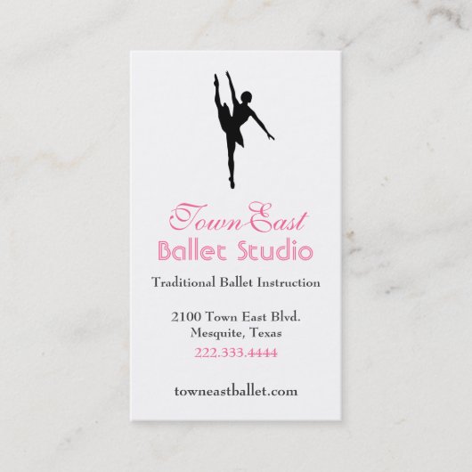 バレエのシルエットの名刺 名刺 (正面)
