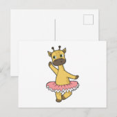 バレエのスカートを履いたバレリーナとしてのキリン ポストカード (正面/裏面)