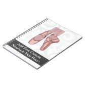 バレエのスリッパのつま先靴 ノートブック (左側)