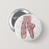 バレエのスリッパのつま先靴 缶バッジ (正面&裏面)