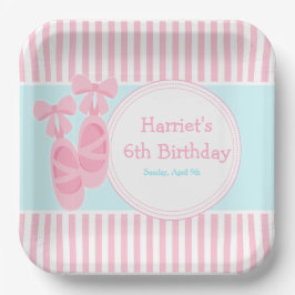 バレエのスリッパーズバレリーナ誕生日パーティー ペーパープレート