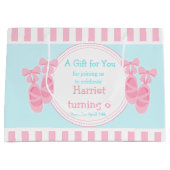 バレエのスリッパーズバレリーナ誕生日パーティー ラージペーパーバッグ (正面)