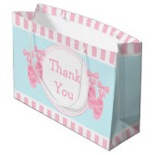 バレエのスリッパーズバレリーナ誕生日パーティー ラージペーパーバッグ (裏面アングル)