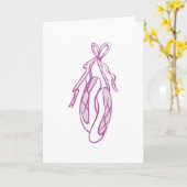 バレエのスリッパ カード (黄色い花)