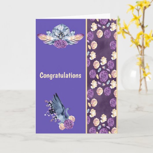 バレエのダンスのファーストアサインおめでとう カード (黄色い花)