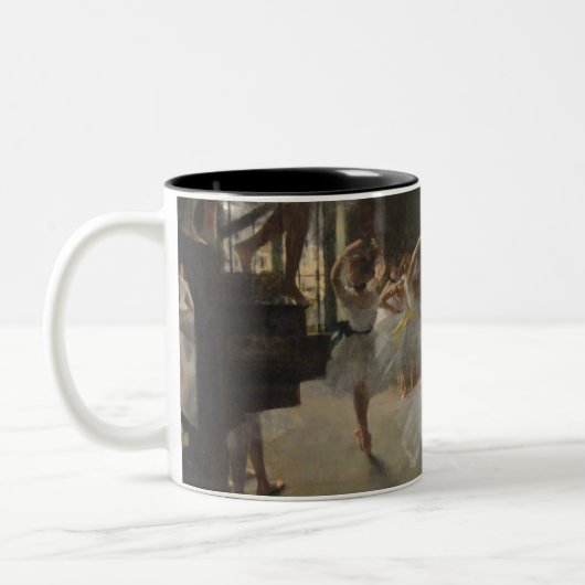 バレエのダンス教室のマグのガスを抜いて下さい ツートーンマグカップ (左)