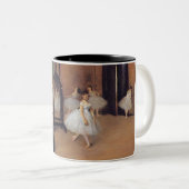 バレエのダンス教室のマグのガスを抜いて下さい ツートーンマグカップ (正面右)