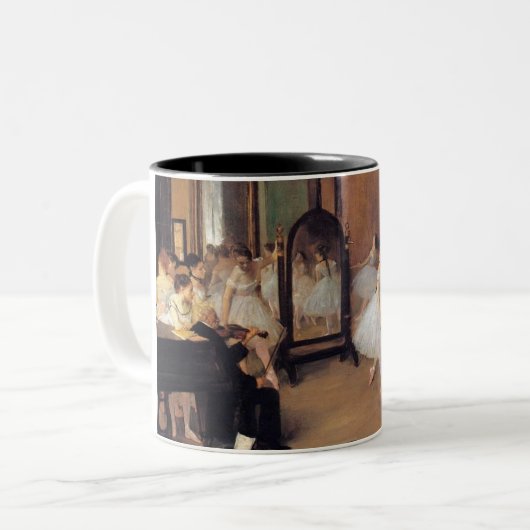 バレエのダンス教室のマグのガスを抜いて下さい ツートーンマグカップ (正面左)