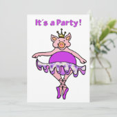 バレエのチュチュを着たダンスピッグの招待状 招待状 (スタンド正面)