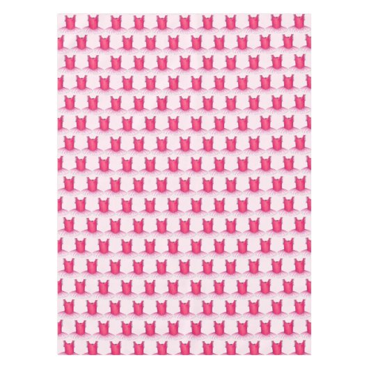 バレエのトゥチュバレリーナダンスコスチュームかわいらしピンク テーブルクロス (正面)