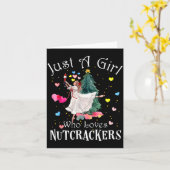 バレエのヌートクラッカーが好きなだけの女の子 面白いクリスマス カード (黄色い花)
