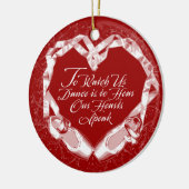 バレエのハート セラミックオーナメント (左)