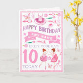 バレエのバレリーナのパーソナライズなバースデー・カード カード (黄色い花)