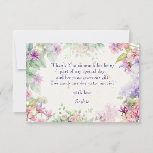 バレエのバースデー サンキューカード (正面)