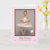 バレエのパフォーマンスのカスタマイズ可能な写真イベントと名前 カード (黄色い花)