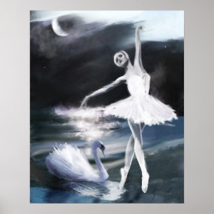 バレエのポスター: Moonlight on Swan Lake ポスター