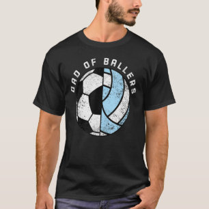 バレエのメンズパパサッカーバレーボールパパ Tシャツ