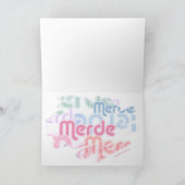 バレエのユーモアのグリーティングカード – Merde カード (内部)