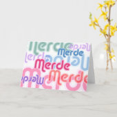 バレエのユーモアのグリーティングカード – Merde カード (黄色い花)