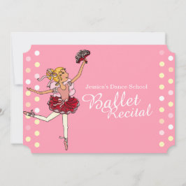 バレエのリサイタルキッズバレリーナピンク招待状 招待状