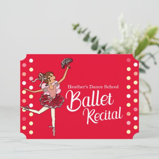 バレエのリサイタルキッズバレリーナ招待 招待状 (スタンド正面)