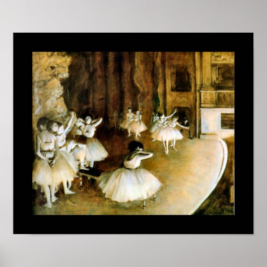バレエのリハーサルステージ- Degas ポスター (正面)