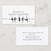 バレエのレッスンシンプルホワイトビジネスカード 名刺 (正面/裏面)