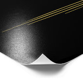 バレエの優雅なポーズのバレリーナ・ゴールデン・ライン・アート フォトプリント            (角)