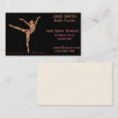 バレエの先生のダンスの先生のダンスのスタジオ 名刺 (正面/裏面)