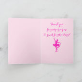 バレエの先生は星を持つダンサー感謝していしています サンキューカード (内部)