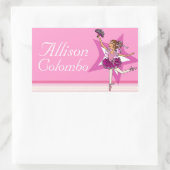 バレエの名前をバレエのピンクバレエIDレーベルのシール 長方形シール (バッグ)