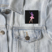 バレエの女の子のための美しいバレリーナ。 缶バッジ (インサイチュ)